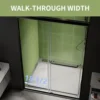 44-48 in.W x70 in.H Semi-Frameless Sliding Shower Door,Sliding Shower Door with 1/4" (6mm) Clear SGCC Tempered Glass 3