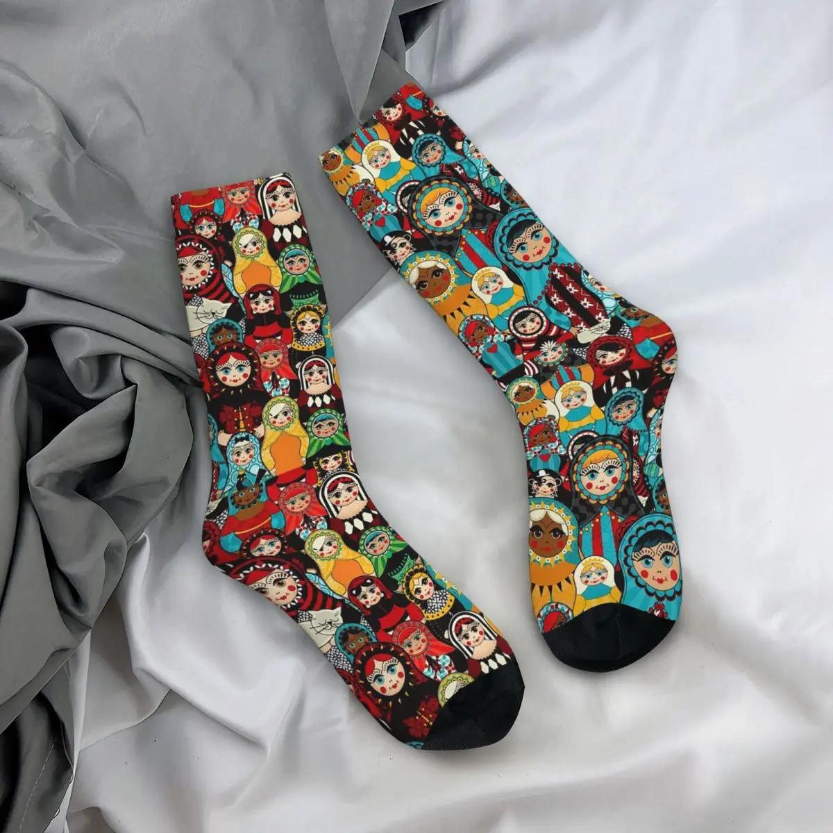 Fashion Matryoshka Russian Doll Pattern Sports Socks Anime Plaid Polyester  Crew Socks for Unisex Non-slip - AliExpress