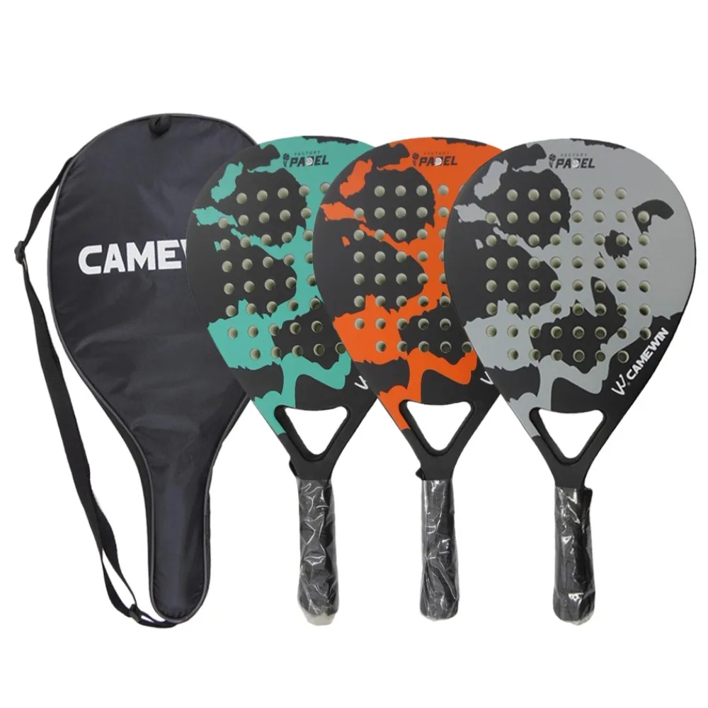 

Professional Beach Racket Carbon Beach Tennis Paddle Racket Soft EVA Face Raqueta With Bag Unisex Equipment Padel Camewin