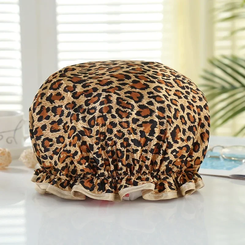 Double waterproof shower cap shampoo hair bath makeup head cover shower cap waterproof shower cap