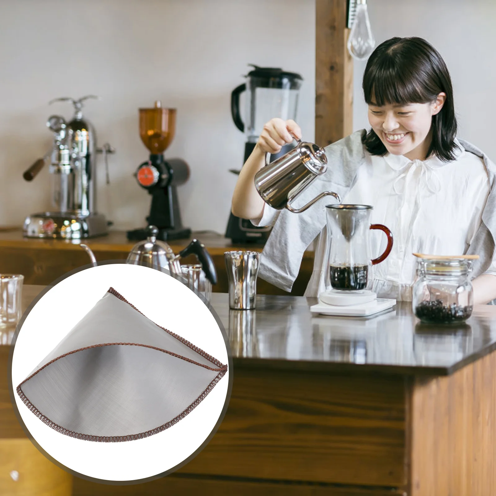 

Coffee Filter Stainless Steel Ultra Fine Mesh Permanent Cone Coffee Filters Reusable Coffee Machine Filter Tea Fruit