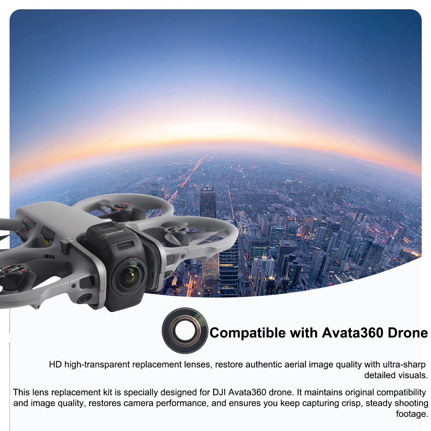 Kit Lentille de Remplacement pour DJI Avata 360 – optique en verre et outils de maintenance