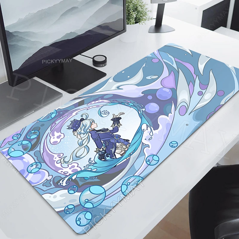Genshin Impacto Mouse Pad Yae Mikogamer Mousepads Gaming Mousepad Teclado Mat Grande Mouse Pads Grande Computer Desk Mats Anime - Imagem 3