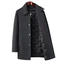 BATMO 2024 New Arrival Winter Top quality white duck down liner wool trench coat men,male thicked warm overcoat size M-4XL 9915 1