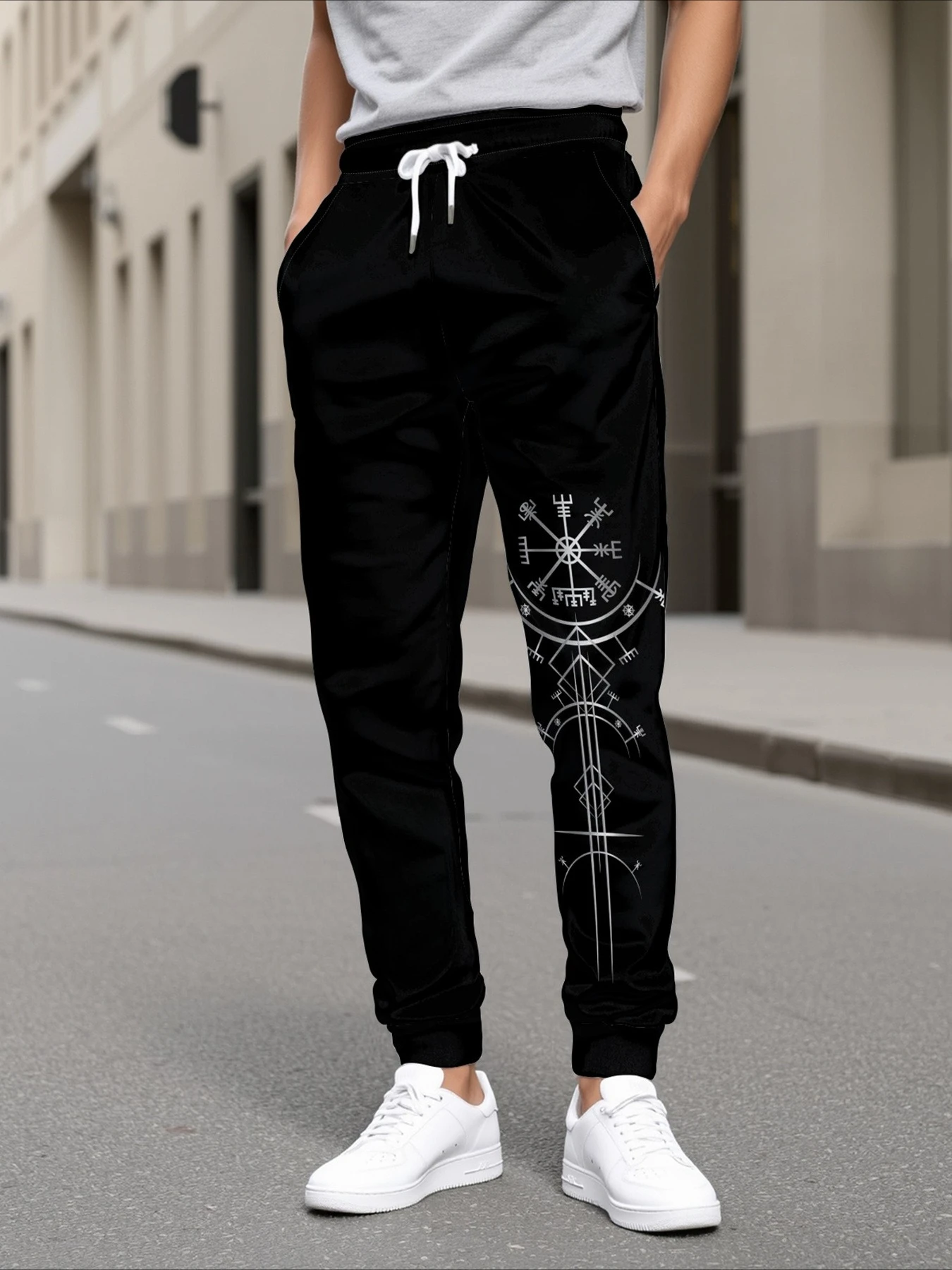 2026 Autumn and Winter Men Casual Sports Outdoor Jogging Pants Large Size Hip-hop Gothic Texture