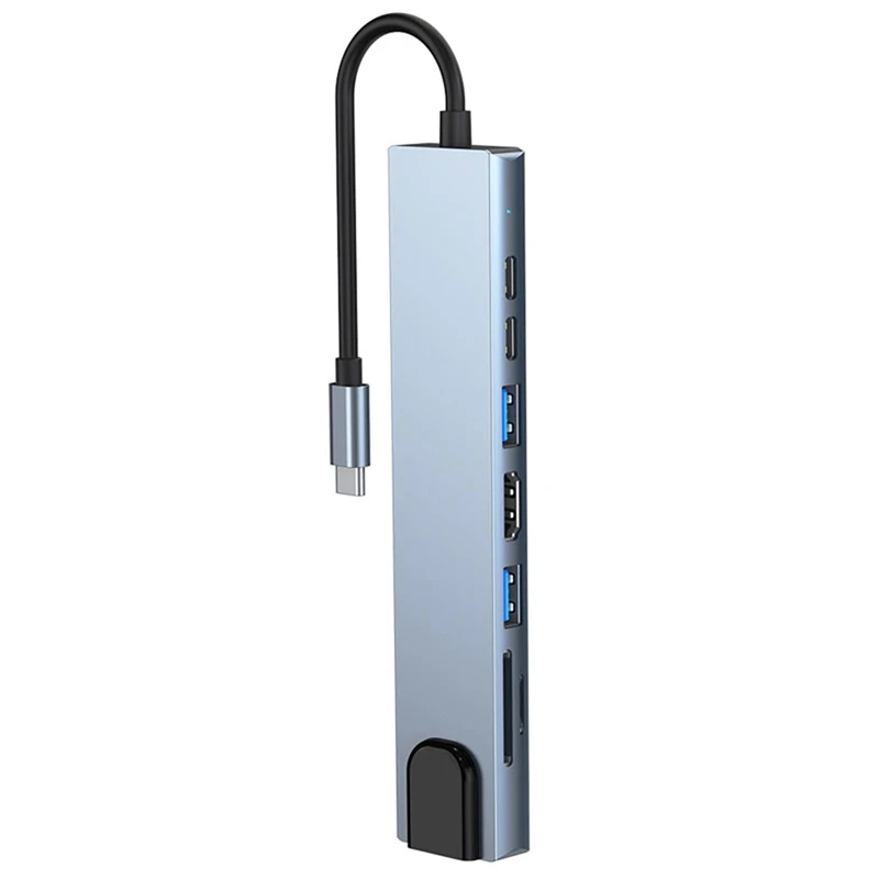 

Док-станция 8-в-1 с USB-концентратором, 4K, Rj45, Lan, 100 м
