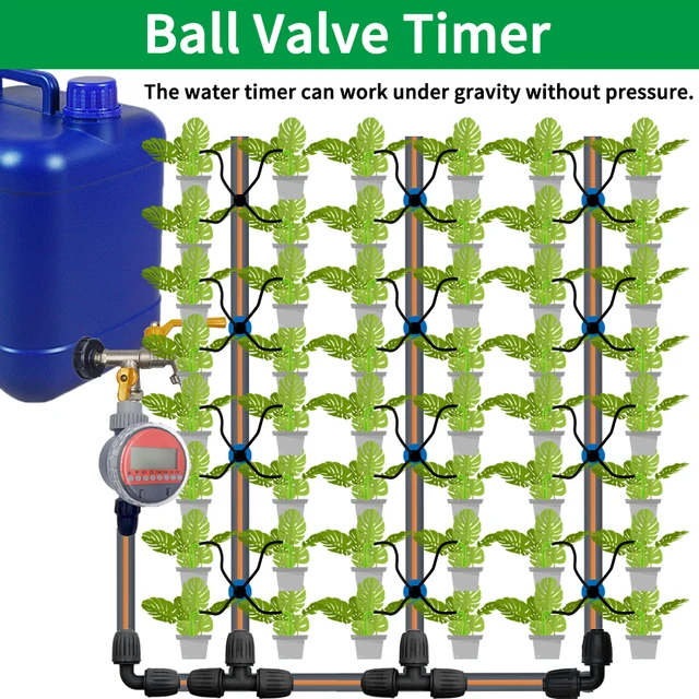 Oasis Ball Valve Irrigation Timer Automatic LCD Watering Electronic Water Tank Controller Irrigator for Home Garden Greenhouse 6