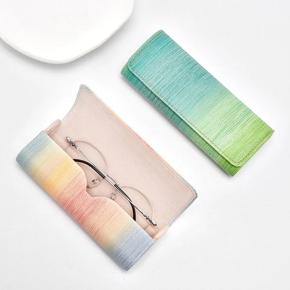 Minimalist ische frische Regenbogen Brille Box Sonnenbrille Aufbewahrung sbox Brillen etuis hochwertige tragbare Pu Leder Brille Aufbewahrung tasche – Detail 7