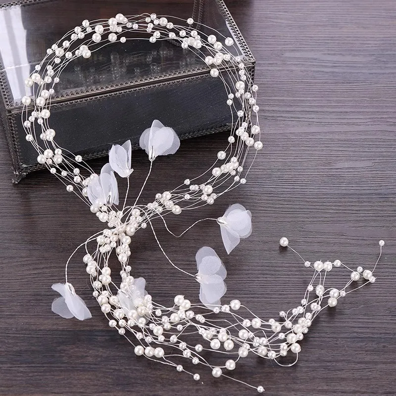 

Women Hair Accessories Bridal Headband Crystal Pearl Hairband Head Ornament Ladies New Hair Jewelry For Wedding