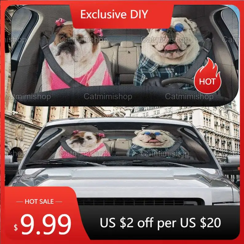 

Bulldog Car Sun Shade, Bulldog Auto Sun Shade, Bulldog Car Decoration, Funny Bulldog Sun Shade, Bulldog Lover Gift, Mother Gift