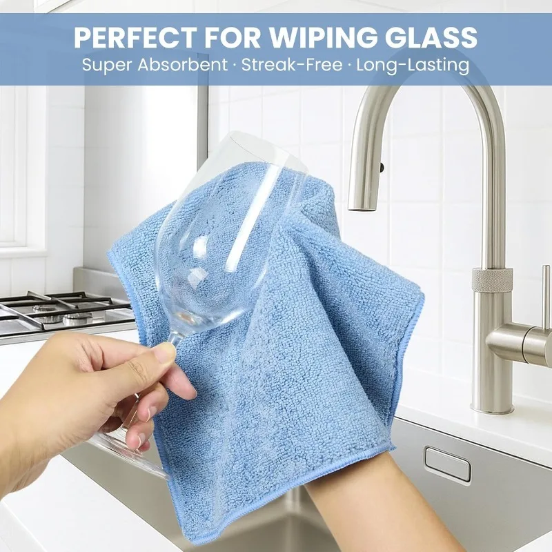 Assorted Microfiber Cleaning Cloths - Reusable Towels for Home, Car, and Kitchen Cleaning