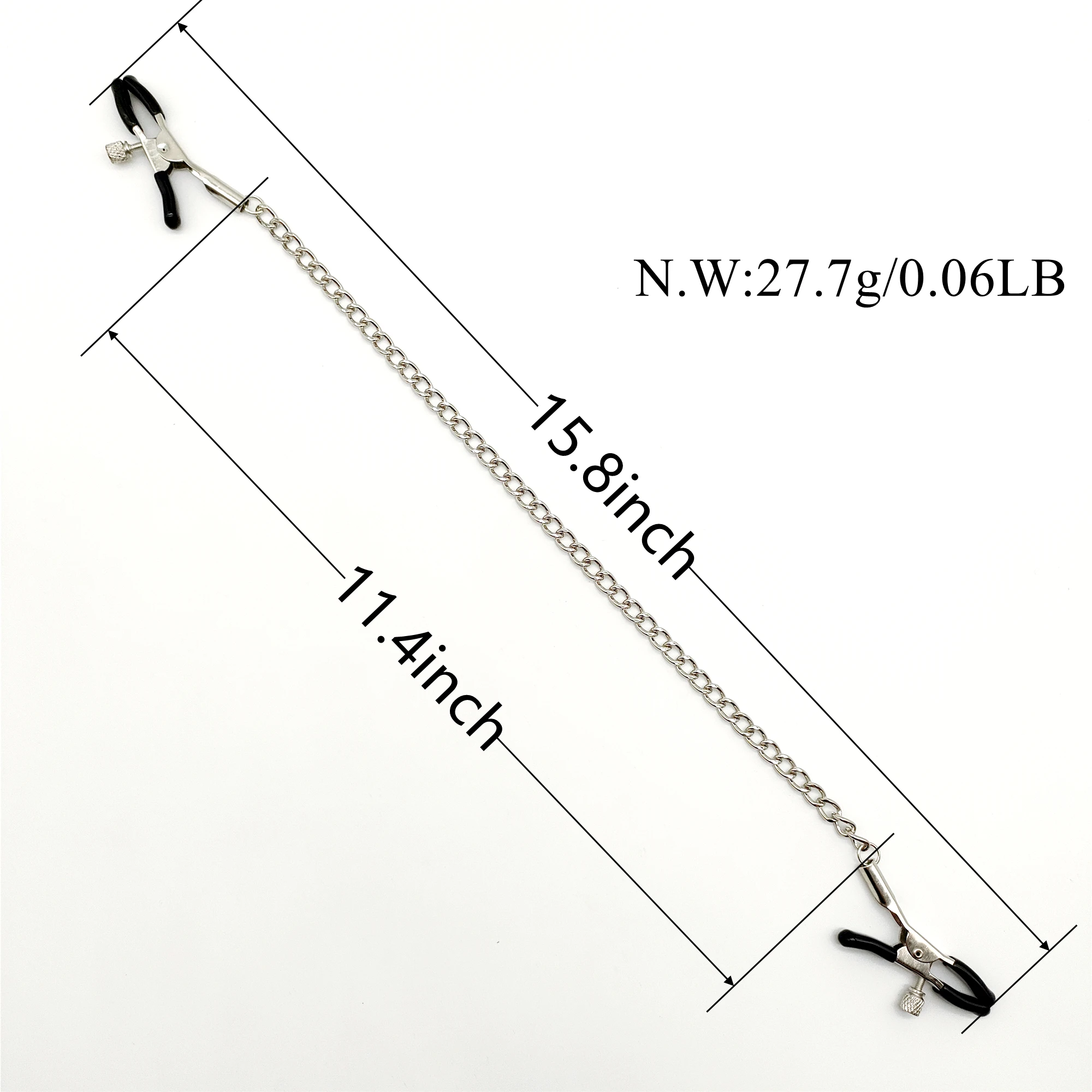 Nipple Clamps with Chain Metal Nipple Clips Black and Silver Clamps non Piercing Sexy Adjustable Body Chain Sex Toys nipple clamps
