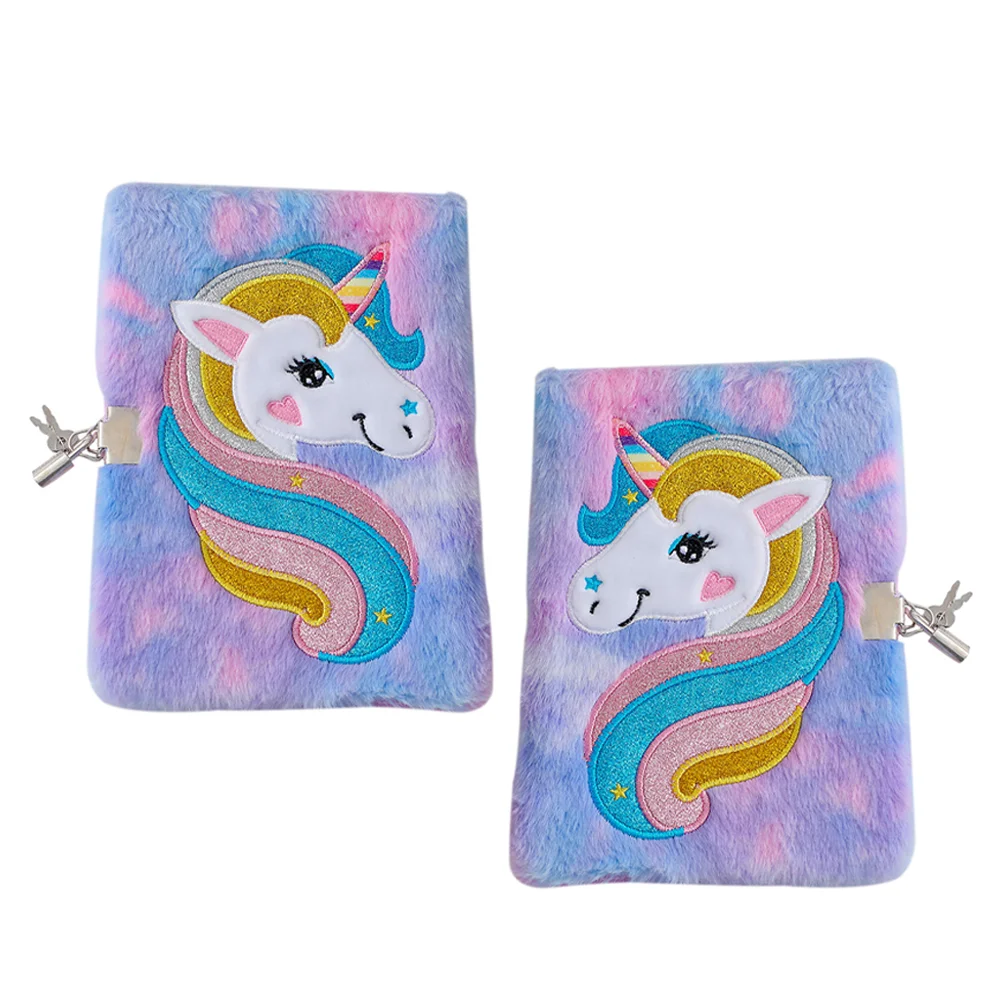 

Unicorn Notebook Daily Use Journal Cartoon Notepad Accessory Plush Girl Supply Cover Fluffy Diary The