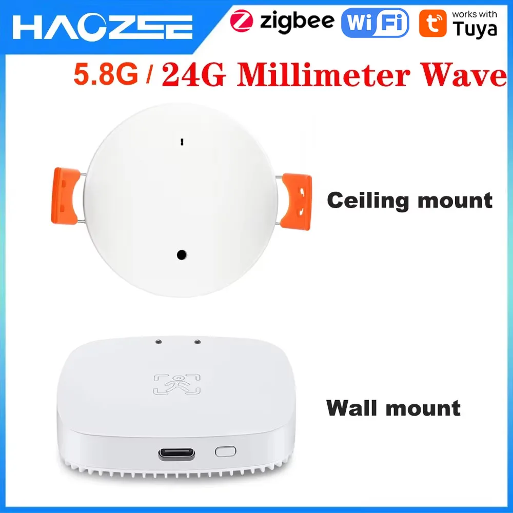 Haozee tuya wifi/zigbee detector de presença humana inteligente corpo ...