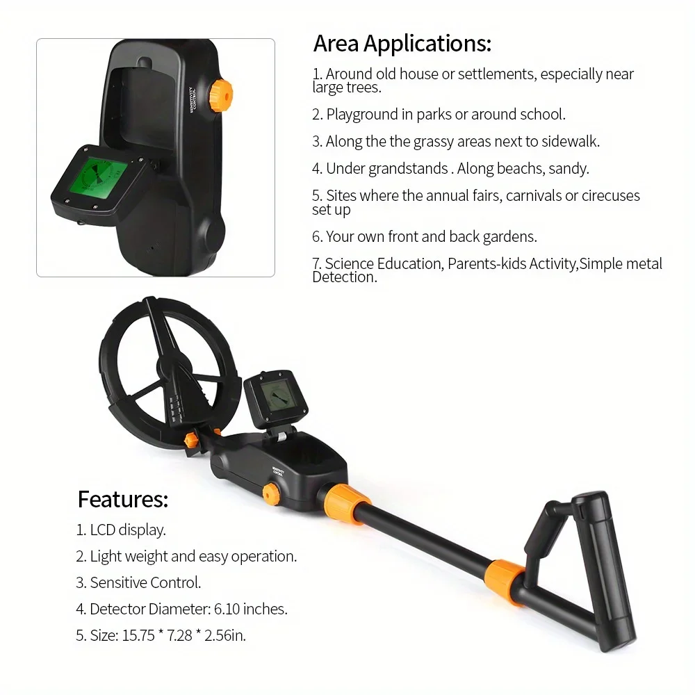 MD1008A Children Metal Detector Gold Pinpointer Portable Underground Gold Treasure Finder Detector Metal Detecting Tool for Kids