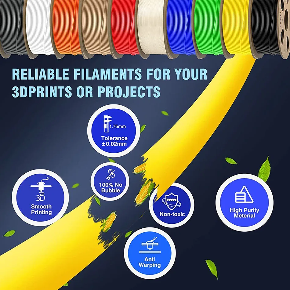 Jayo-pla Filamento para Impressora 3d 100 Nenhuma Bolha para Fdm Faça Você Mesmo Gift Material Pla Meta Abs Petg Seda 1.75 mm 5rolls Transporte Rápido - Imagem 3