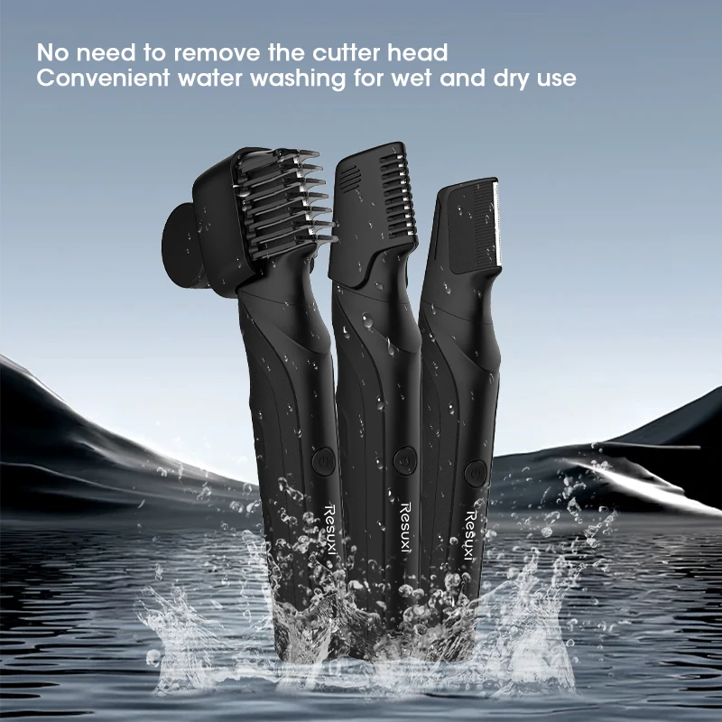Body Hair Trimmer for Men Groin & Pubic Hair Trimmer Wet/Dry Cordless Body Groomer V-Shaped Trimming Head with 2 Comb Attachment, body trimmer