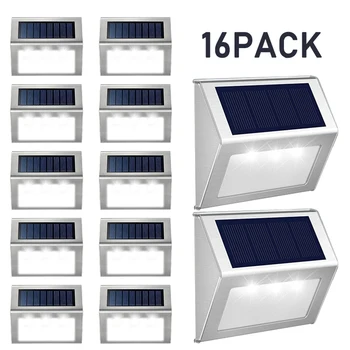 태양광 발전 데크 스텝 조명, 야외 방수 정원 벽 장식, 마당 울타리 계단 산책로용 태양광 램프