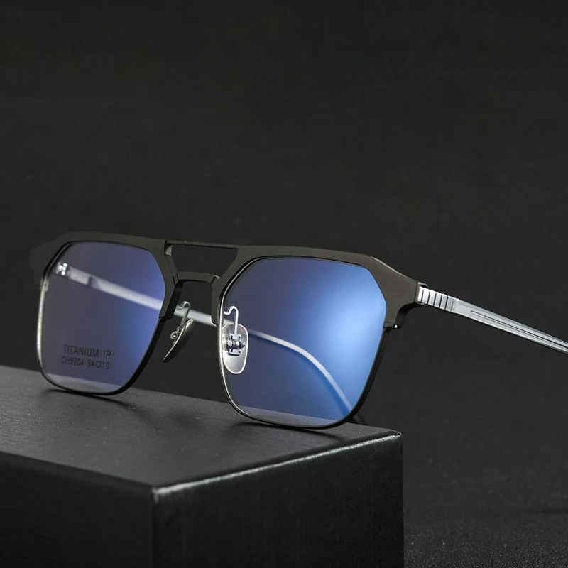 

Men Pure Titanium Optical Prescription Eyewear Full Rim Eyeglasses Frame Male Business Style High Quality New 9204CH