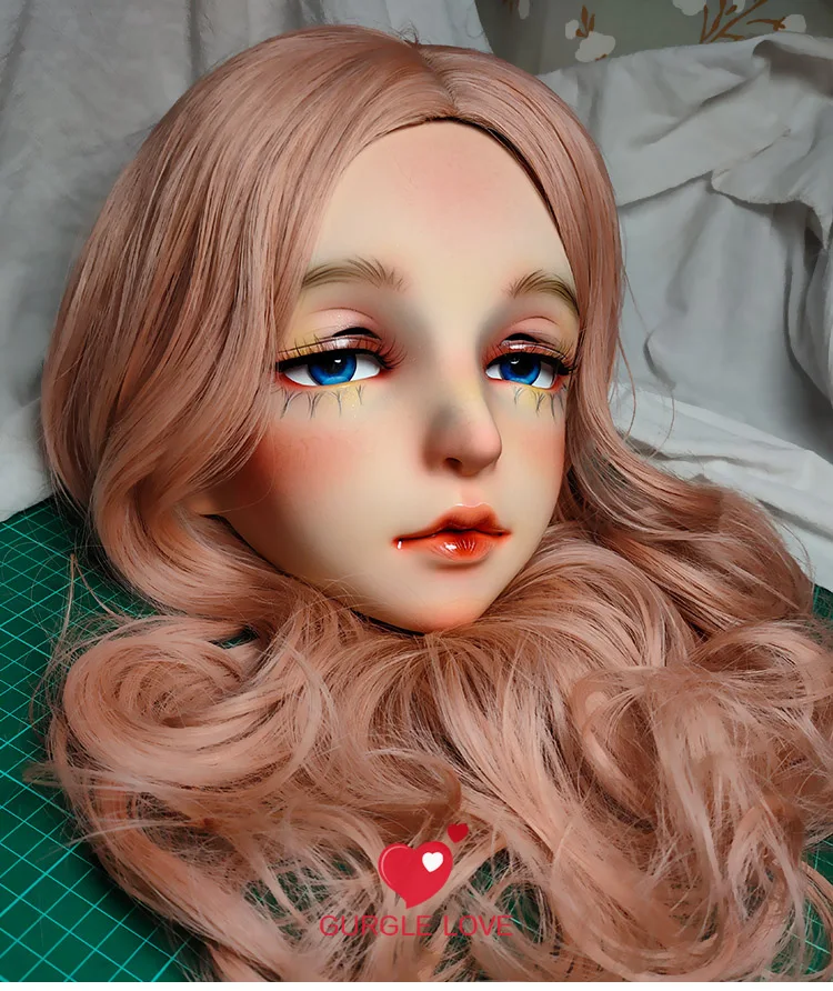 

(YI) Женская милая девочка каучуковые полуголовы Kigurumi BJD маска косплей японский аниме ролевая фотосессия искусственная кожа