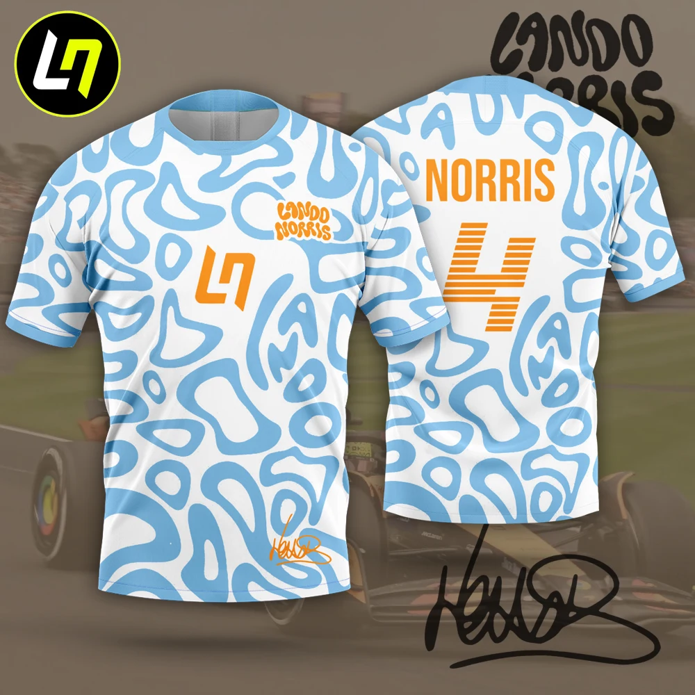 랜도 노리스 LN4 드라이버 팬 어린이 티셔츠 여름 반팔 남아 여아 키즈 티셔츠 2025 스포츠 어린이 의류 상의
