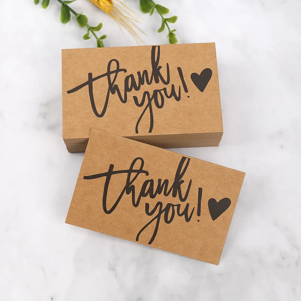50PCS Kraft Paper Thank You Cards – Blank Greeting Cards for Kids Birthday, Baby Shower... - SKU BGC02113 - UGI Packaging