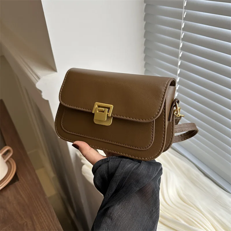 Elegant Crossbody Bag - Stylish PU Leather Small Square Shoulder Purse
