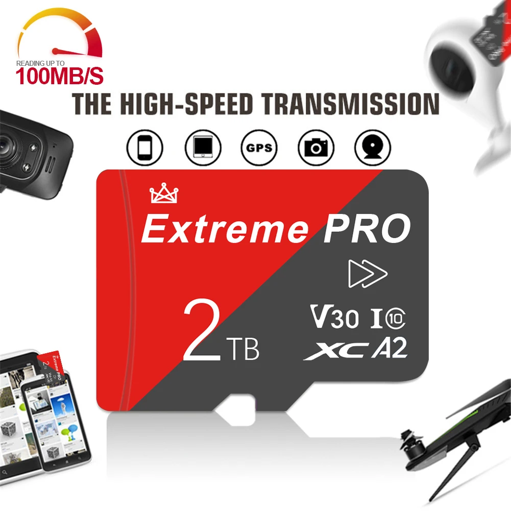 Scheda Mini Sd Originale Scheda Di Memoria Da 2Tb Scheda Tf Da 256Gb 512Gb 1Tb Per Fotocamere Telefoniche Lettore Mp3/Mp4 Schede Di Memoria Flash Ad A