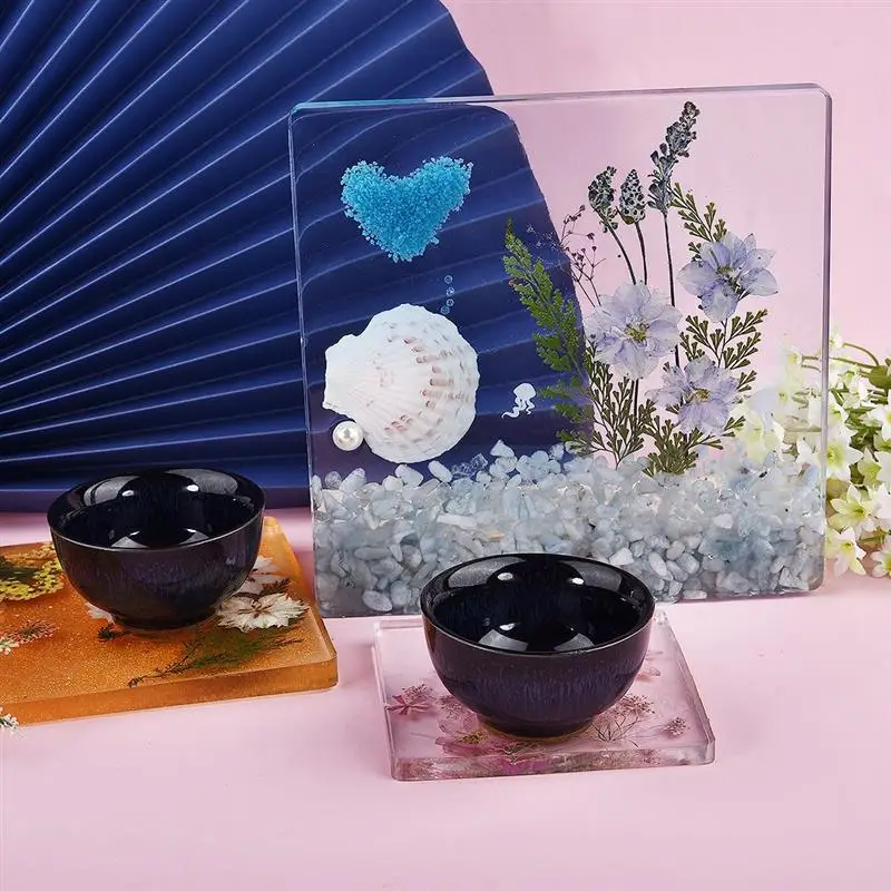 Epoxy Resin Coaster Mold Storage Shelf Drain Cup Holder Round Cup Holder  Mold Bracket Base Flower