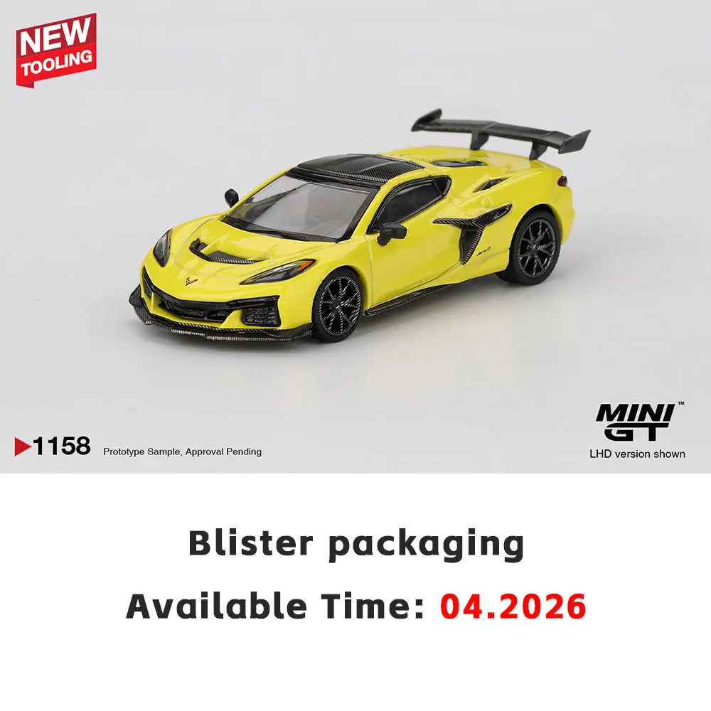 프리세일 MINIGT 1/64 다이캐스트 모델카 쉐보레 코르벳 ZR1 액셀러레이트 블리스터 패키징 고성능 모델 컬렉션