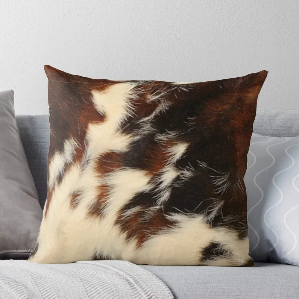 

Brown Cowhide Faux Fur HD Image Printed Throw Pillow Pillow Decor Luxury Pillow Cover Sofas Covers Decorative Cushion Cover