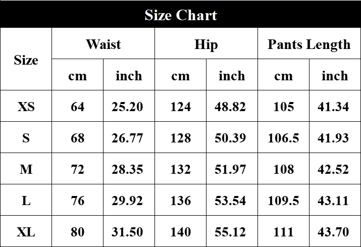 Size chart and fit details