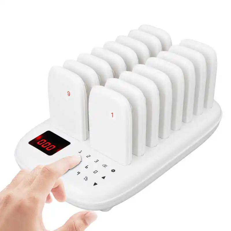 HL-668 Restaurant Pager Wireless Calling System 16 Pagers for Restaurant Coffee Shop Queuing System wireless calling system