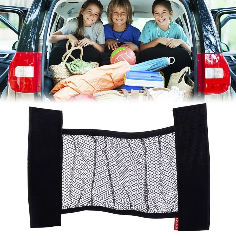 Car Trunk Elastic Mesh Fixed Straps Car Interior Organizer Extinguisher Storage Net Bag Seat Back Fixing Bag Auto Car Accessory images - 6