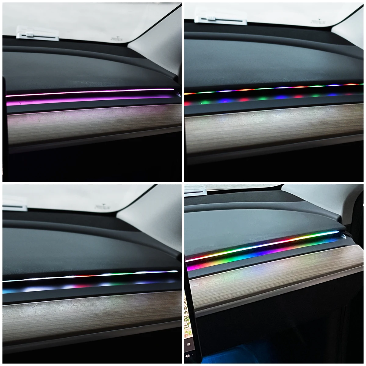 RGB USB car interior ambient light Rainbow Acrylic Strip LED Symphony APP Music Control Decorative Dashboard Atmosphere Lamp ambient light