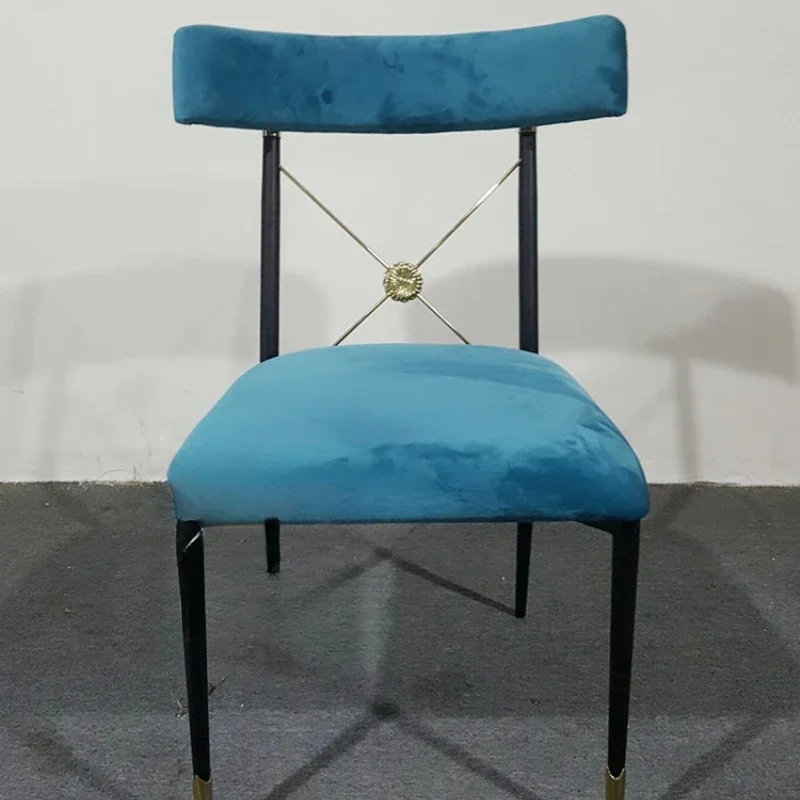 Stainless Steel Leisure Chair Metal Back Fashion Casual Coffee Designer Modern Fabric Single