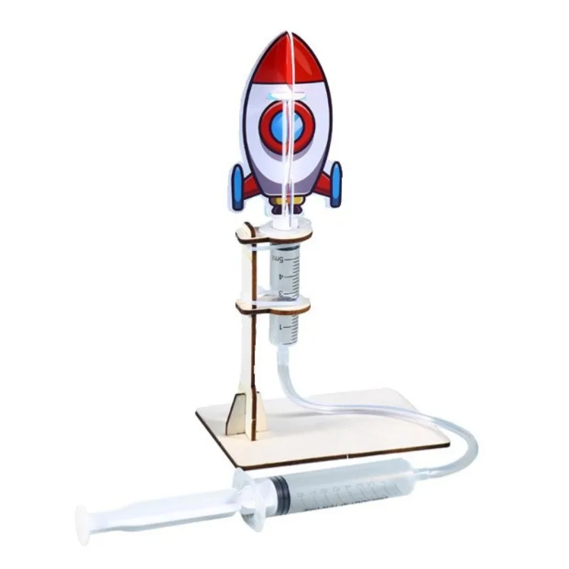 STEM 3D 조립 과학 DIY 스카이 로켓 발사기 모델 물리 실험 공력 조기 학습 교육용 교구 장난감