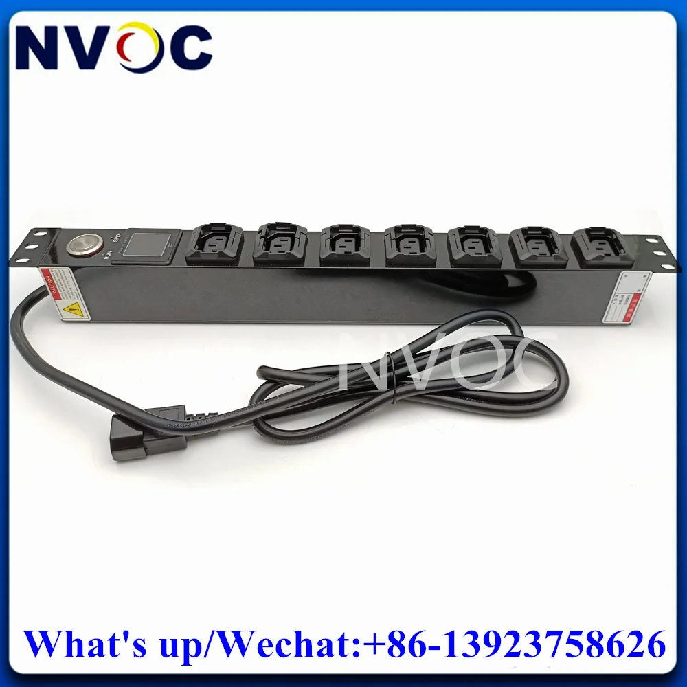 

19 Inch 1U 8 Port Surge Protection PDU,19’’ Rack Electric Basic Rack Power Distribution Unit (PDU) Distributes Power to Devices