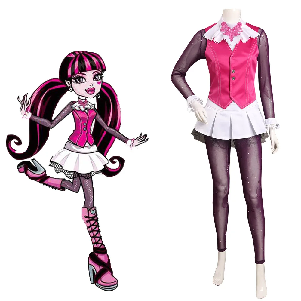 

Monster Cos High Draculaura Cosplay Costume Outfits Halloween Carnival Suit