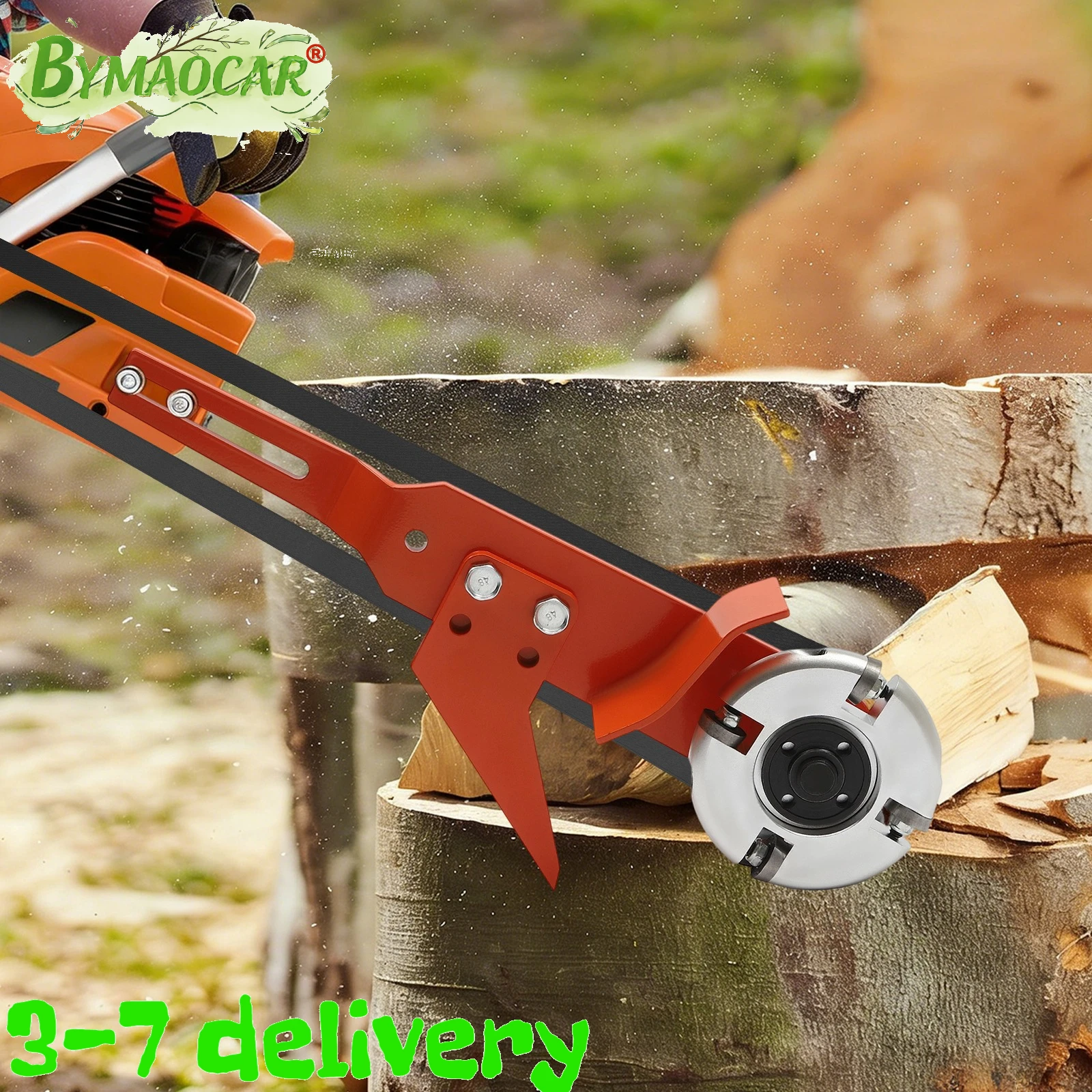 Log Notcher, Log Peeler Peeling Tool for Chainsaw, High Efficiency V-Belt Drive, Adjustable Depth Blades, Durable Steel Aluminum