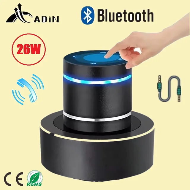 Adin 26w Vibro Bluetooth Speaker Mini Portable Wireless Subwoofer Neighbor Vibration Resonance Music Speakers Column For Phone
