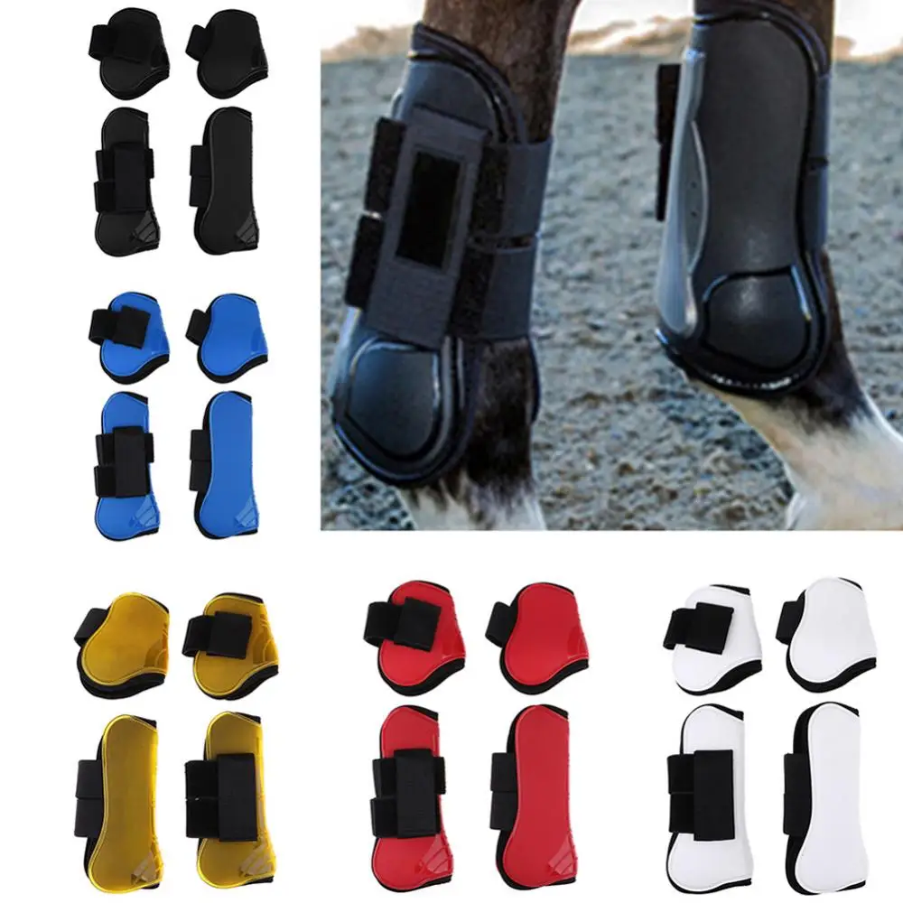 

2 Pairs Horse Tendon Fetlock Boots Durable Elasticity Easy To Install Shock Reduction Equestrian Jumping Legs Protection Gears