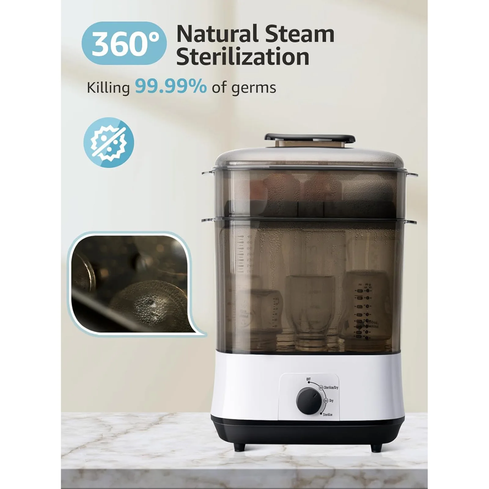Baby Electric Steam Sanitizer Newborn Feeding Bottle Sterilizers Dryer Heater Large Box Steamer HighTemperature Sterilization