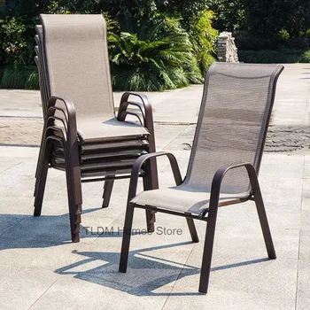 2 Pieces modern garden high back Nordic waterproof comfortable dining room chairs with backrest garden furniture Mueble Italian style 1