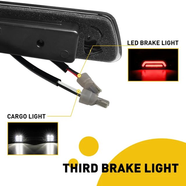 الأحمر والأبيض LED ضوء الفرامل الثالثة ، الذيل الخلفي مصباح البضائع ، الملحقات ، F150 ، F-150 ، 2009 ، 2010 ، 2011 ، 2012 ، 2013 ، 2014 ، الدخان ، 3rd ضوء الفرامل