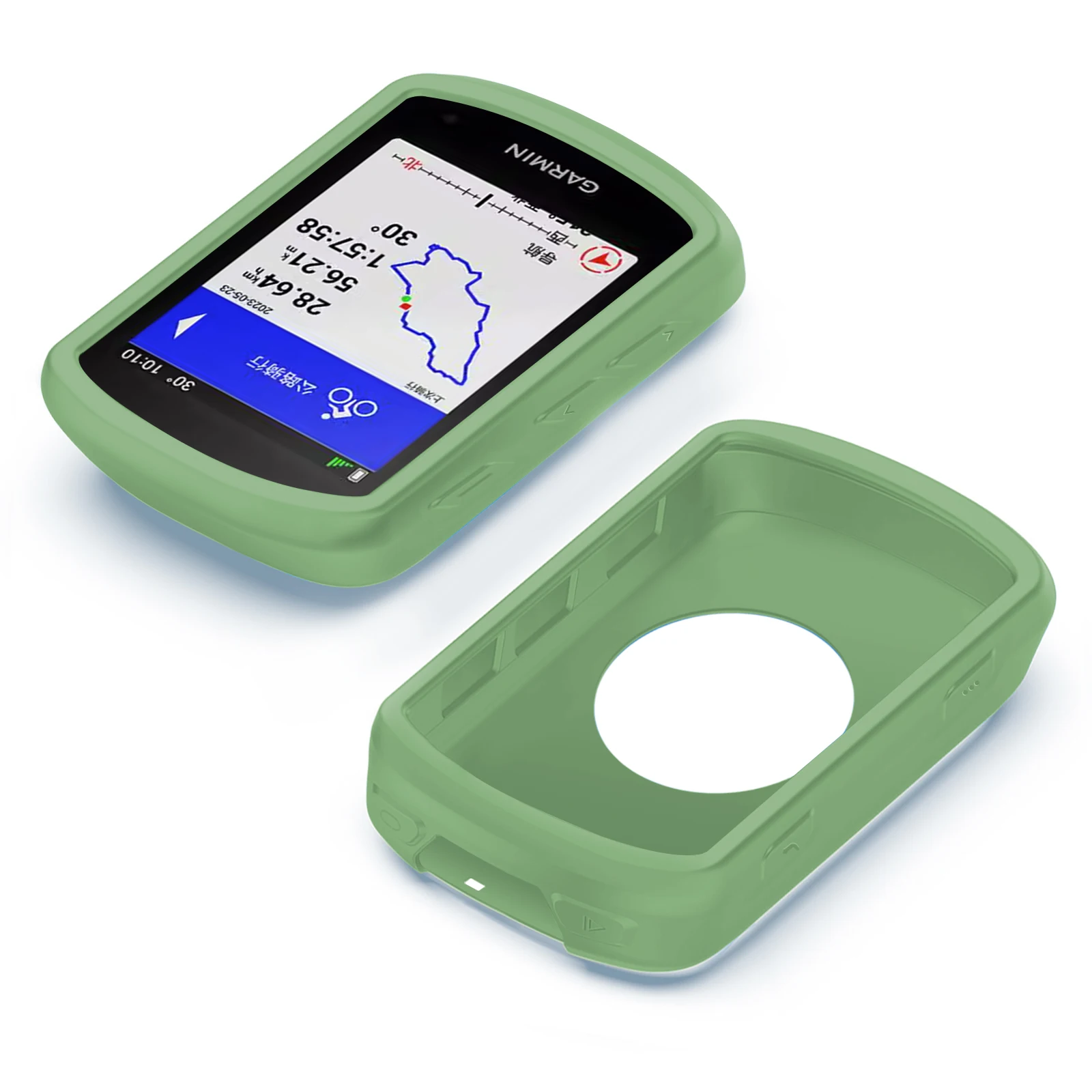 Custodia In Silicone Morbido Per Garmin Edge 520 GPS + Pellicola Protettiva, Rossa