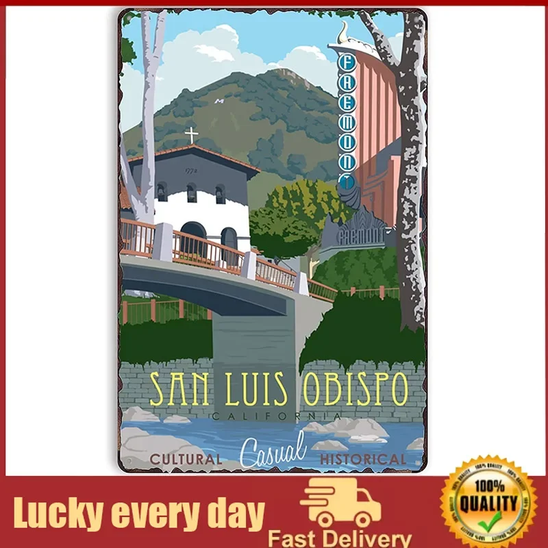 

Lsign San Luis Obispo Wall Decoration Bar Kitchen Garage Home Decor Metal Tin Sign room decoration men room decor