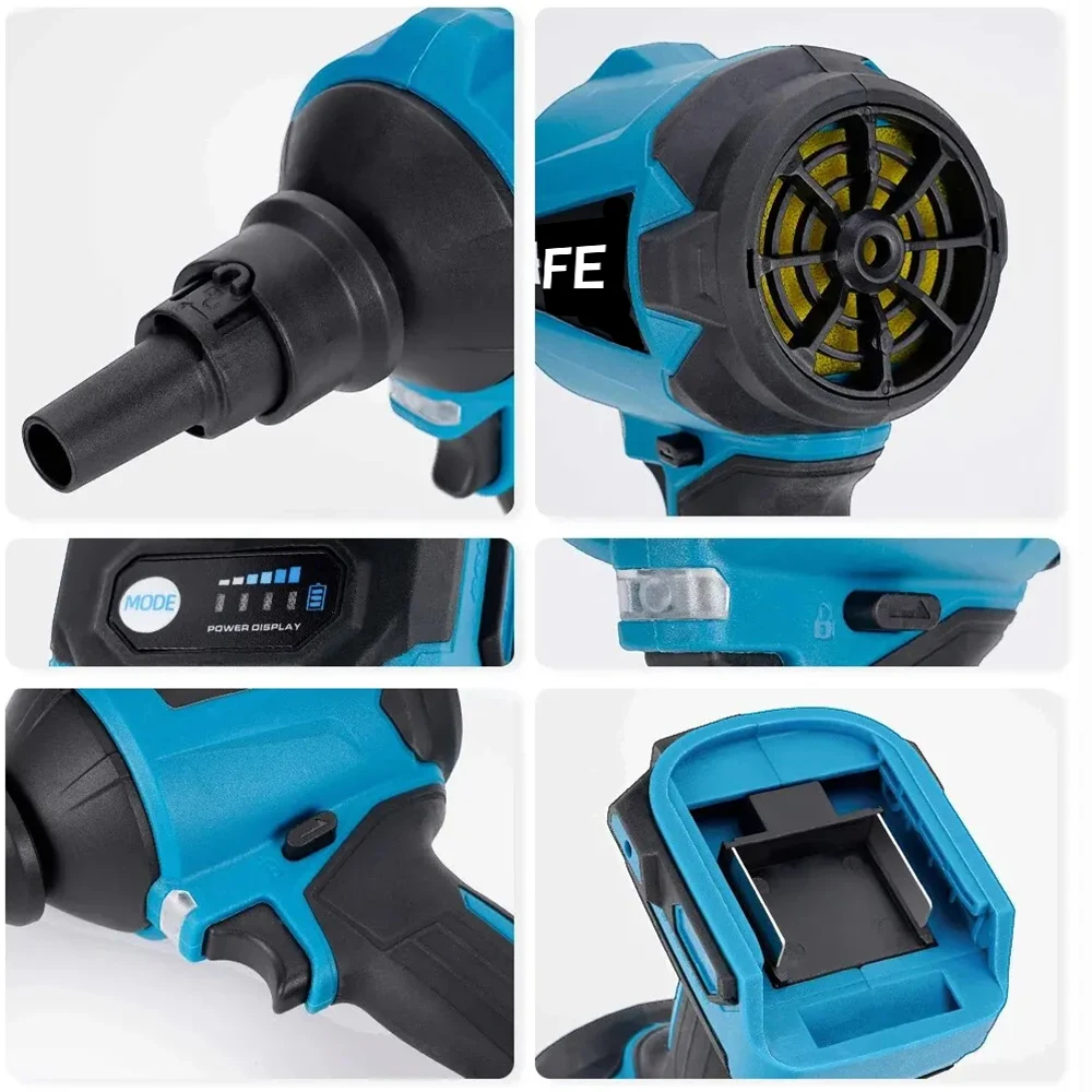 6IN1 Cordless Air Blower With Nozzle Dusting Machine Multifunction Dust Blower Inflator Vacuum Tool For Makita 18V Battery 6