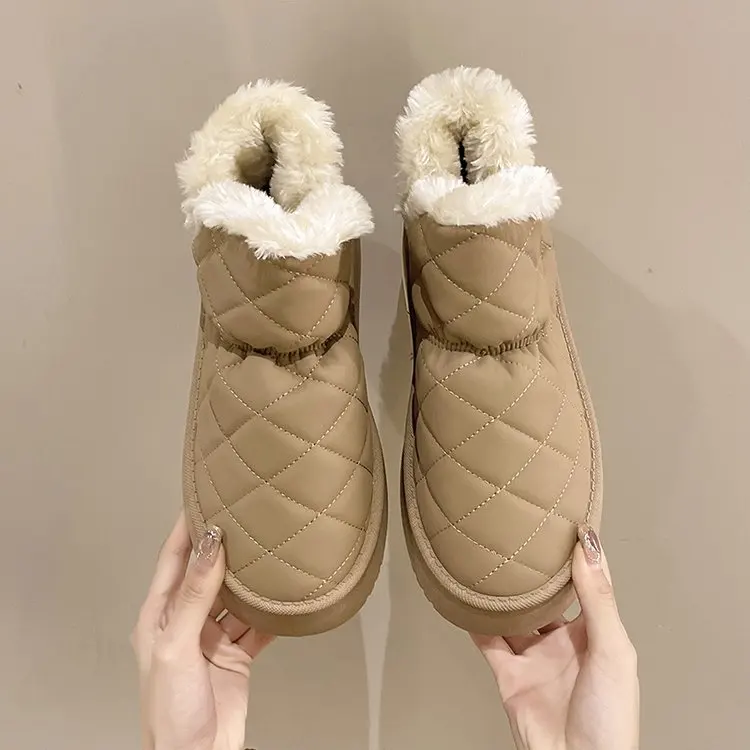 Snow boots women's winter plush and thickened new fashion muffin thick sole bread short boots shoes
