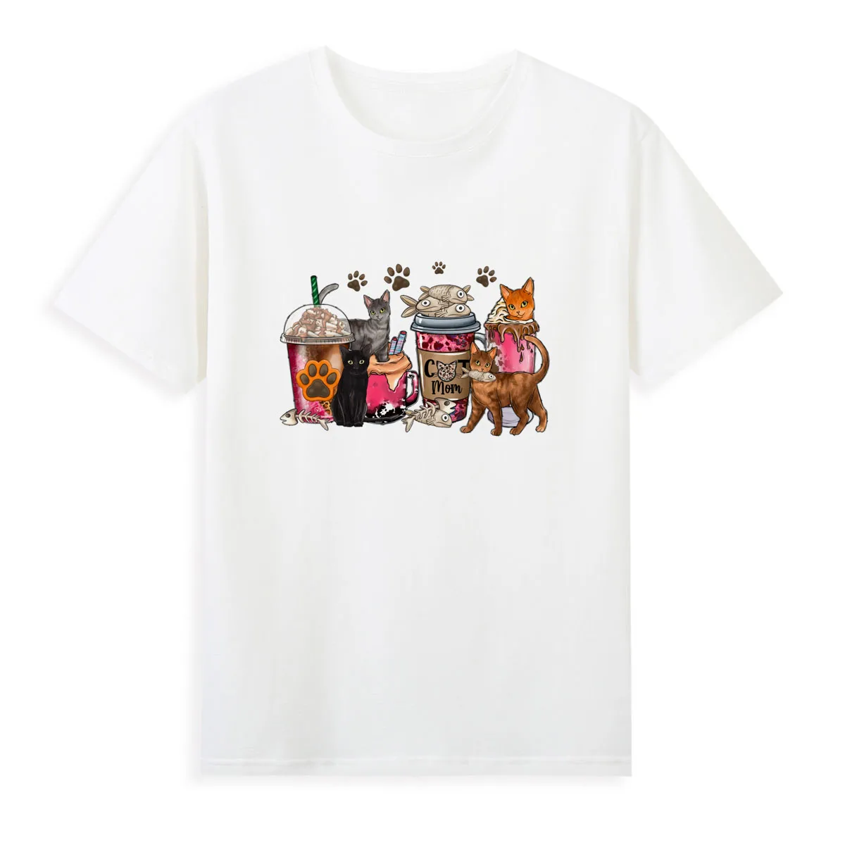 

New cute kitten T-shirts Hot sale of new quality summer tops Branded women's clothes A249